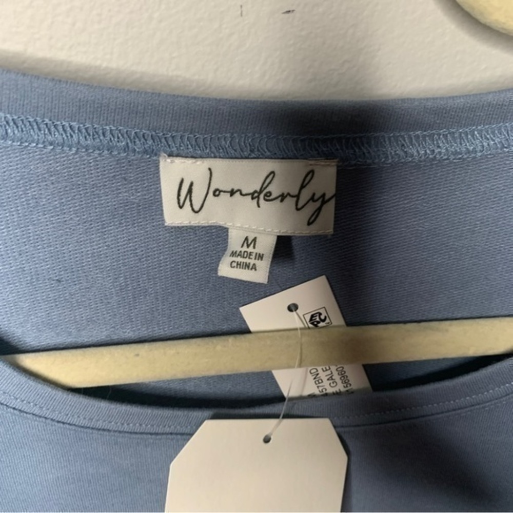 Wonderly Blue Gale Waffle‎ Top/Shirt Blue Size Medium - Picture 4 of 8